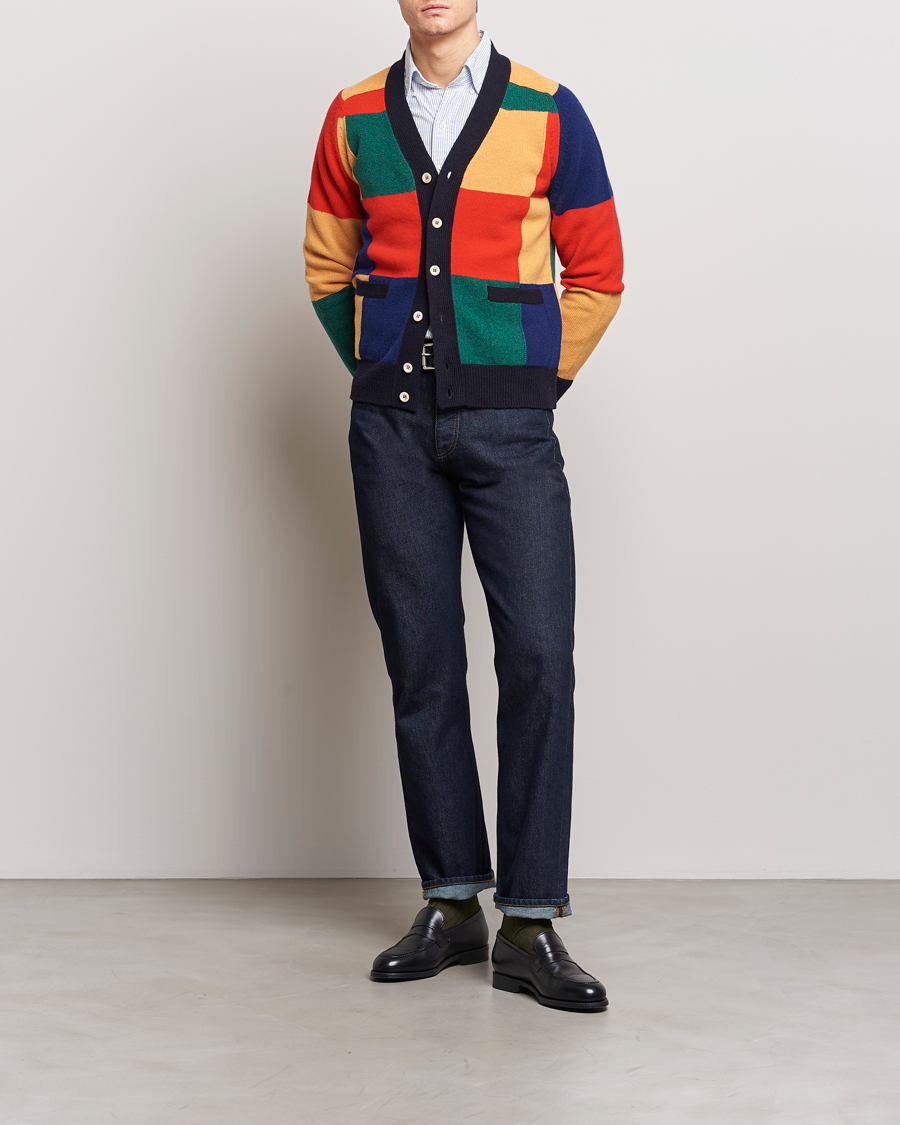 Herren | Pullover | Drake's | Patchwork Cardigan Multi