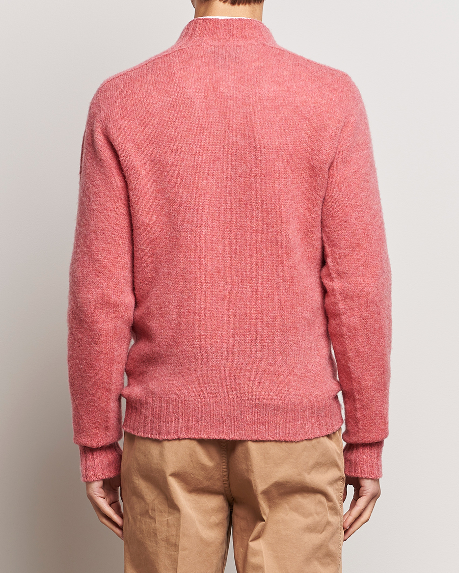 Herren | Pullover | Drake's | Brushed Shetland Mock Neck Jumper Pink