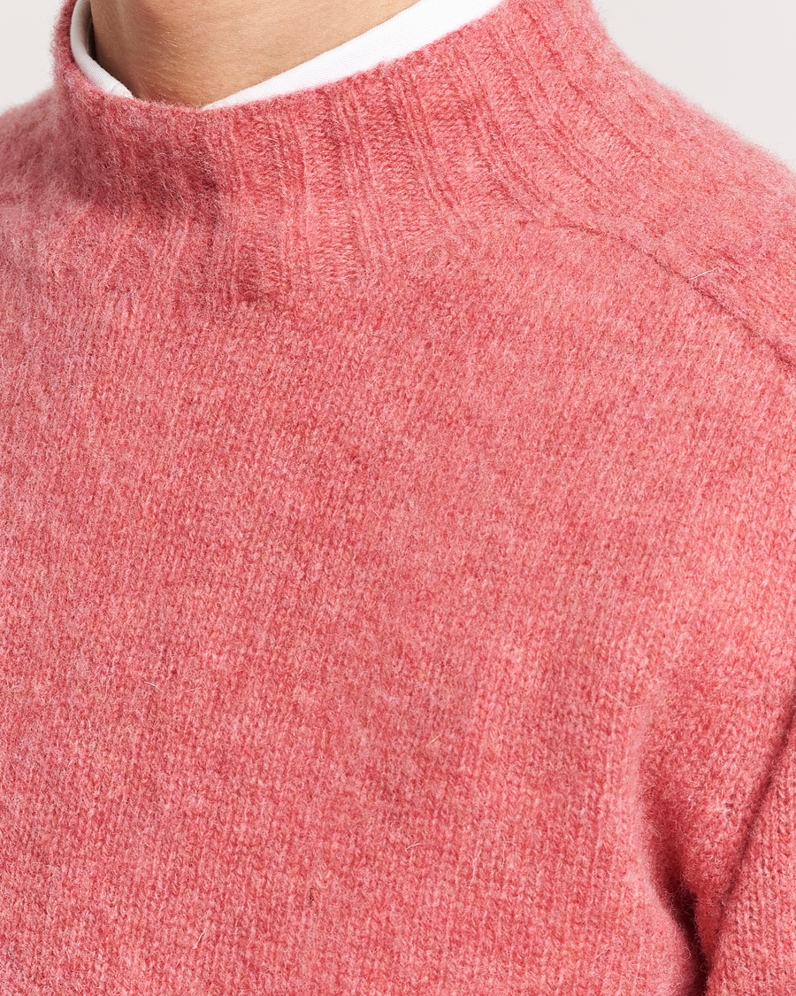 Herren | Pullover | Drake's | Brushed Shetland Mock Neck Jumper Pink