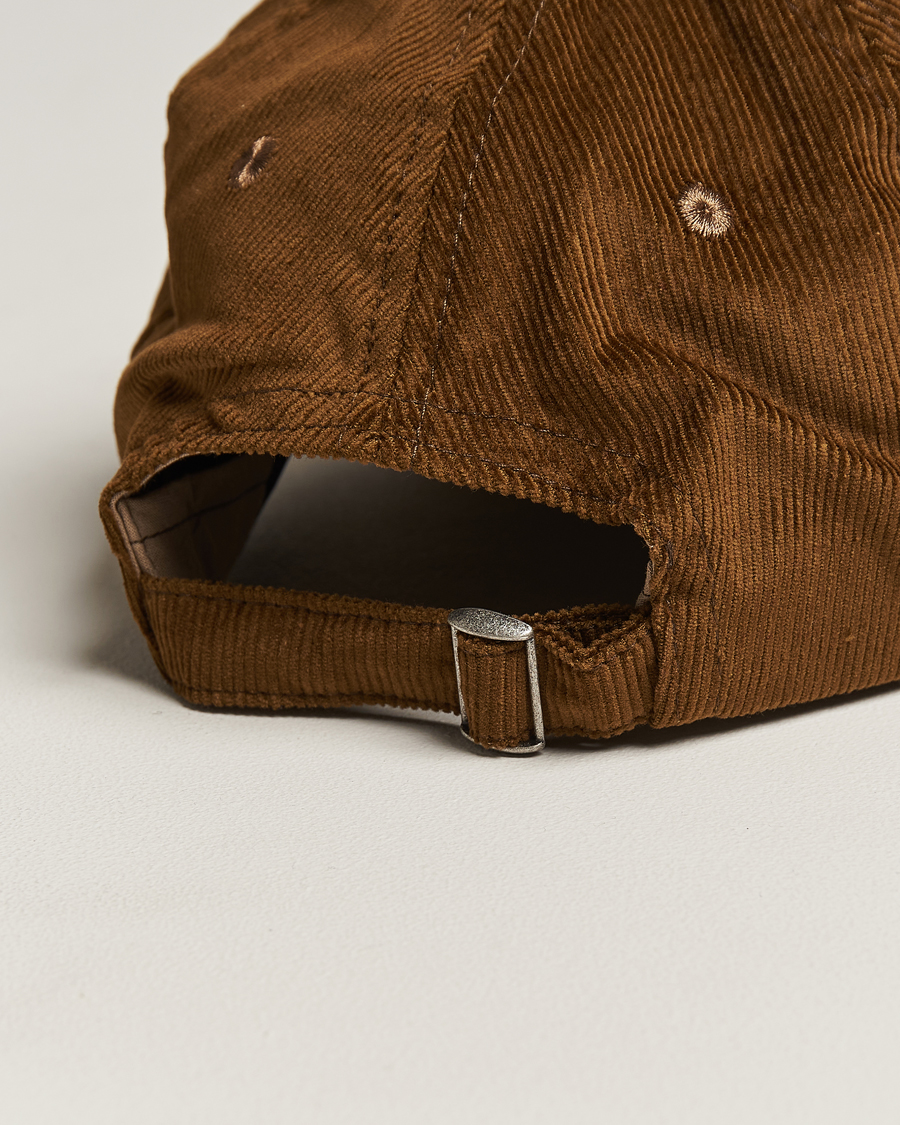 Herren | Drake's D Flag Logo Cord Baseball Cap Brown | Drake's | D Flag Logo Cord Baseball Cap Brown