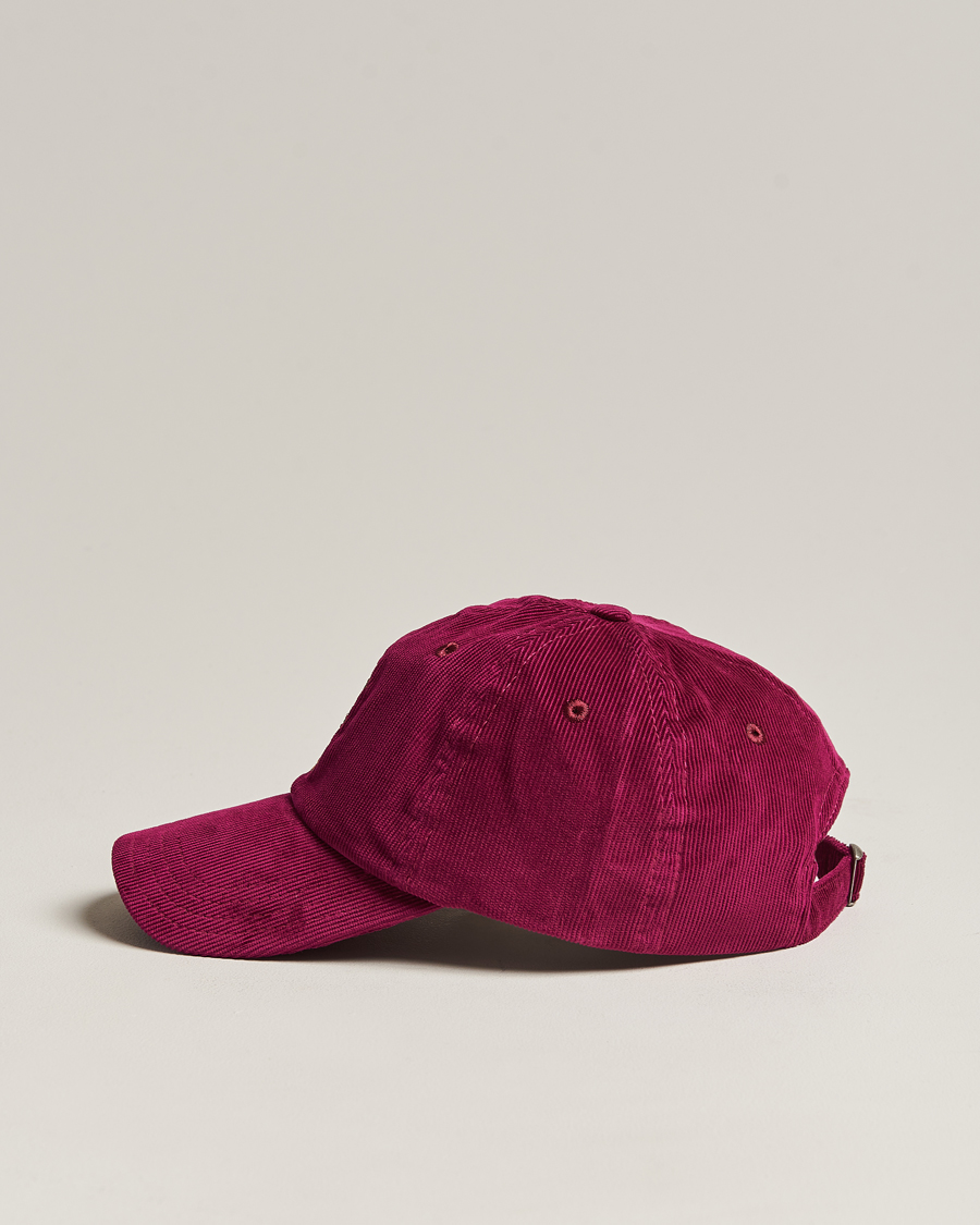 Herren | Drake's Flowers Logo Cord Baseball Cap Burgundy | Drake's | Flowers Logo Cord Baseball Cap Burgundy