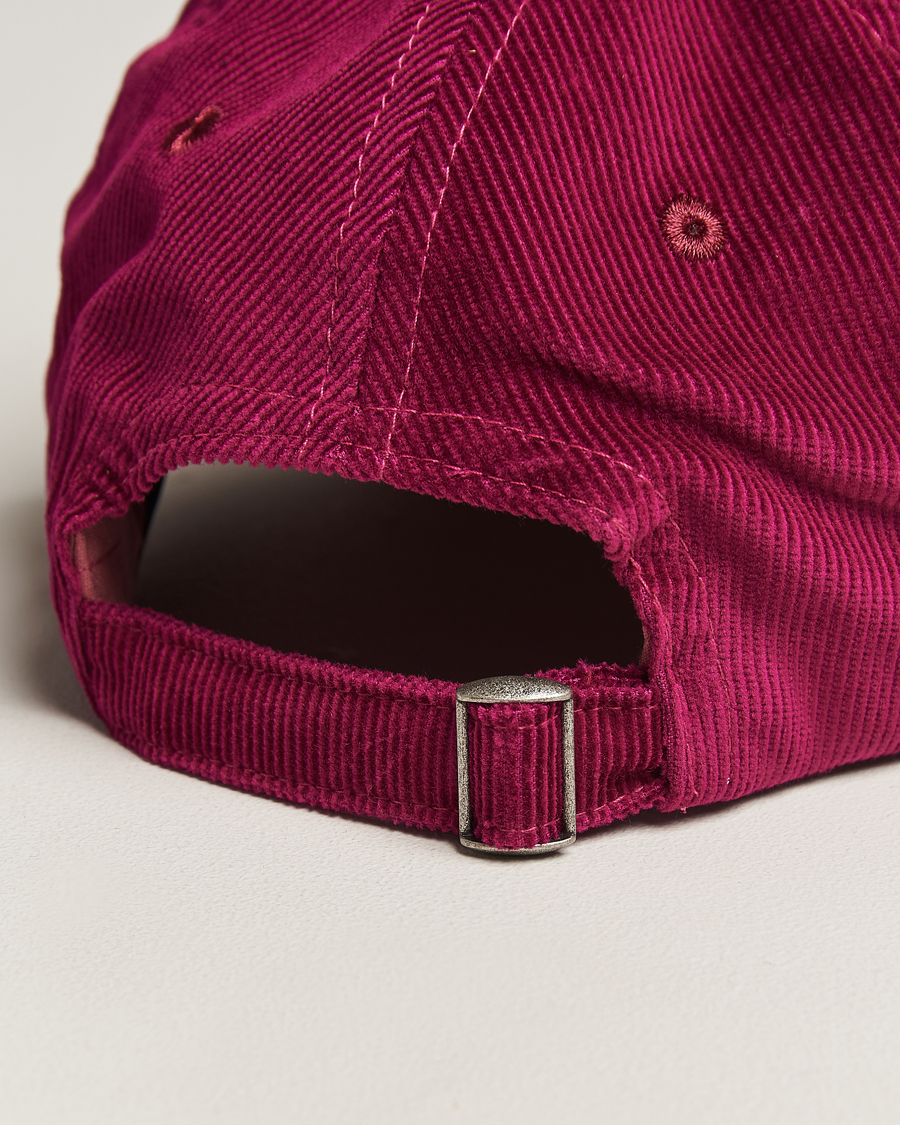 Herren | Drake's Flowers Logo Cord Baseball Cap Burgundy | Drake's | Flowers Logo Cord Baseball Cap Burgundy