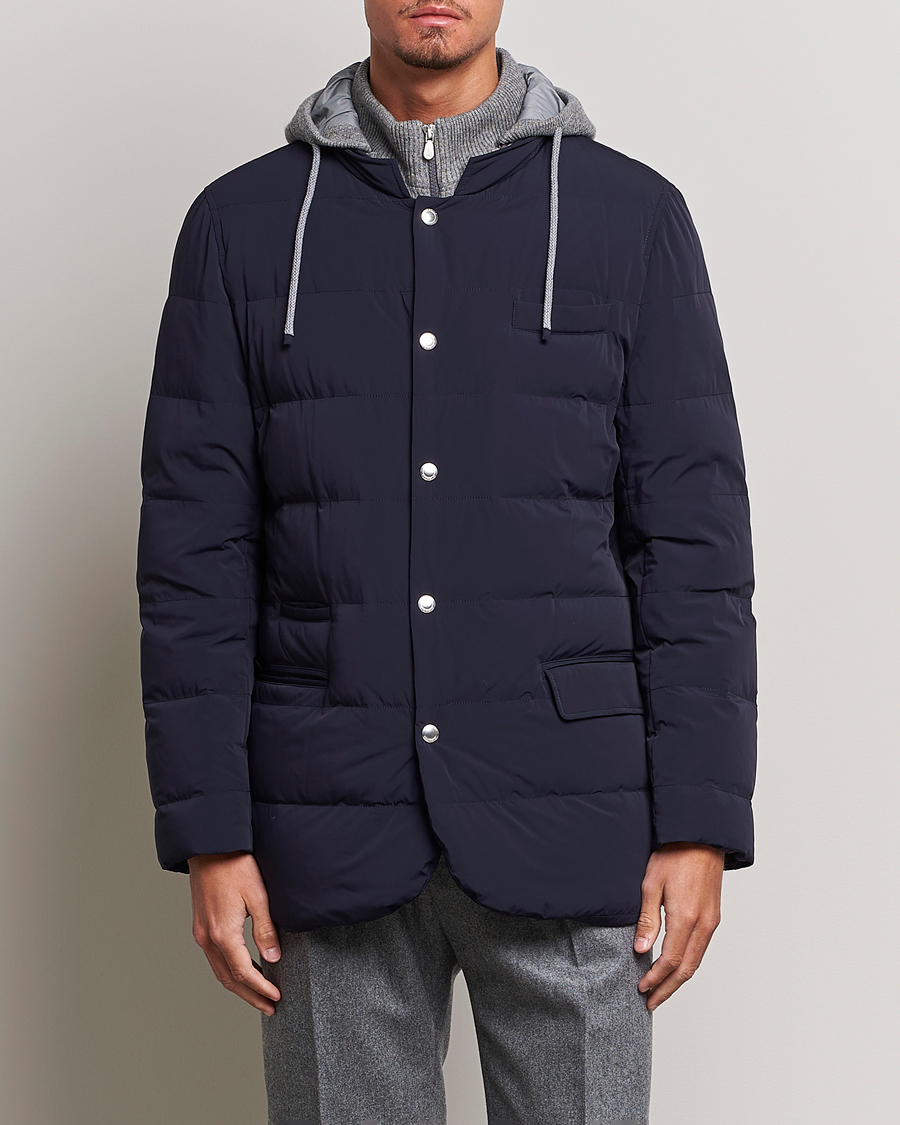 Herren | Jacken | Brunello Cucinelli | Nylon Down Blazer Jacket Navy