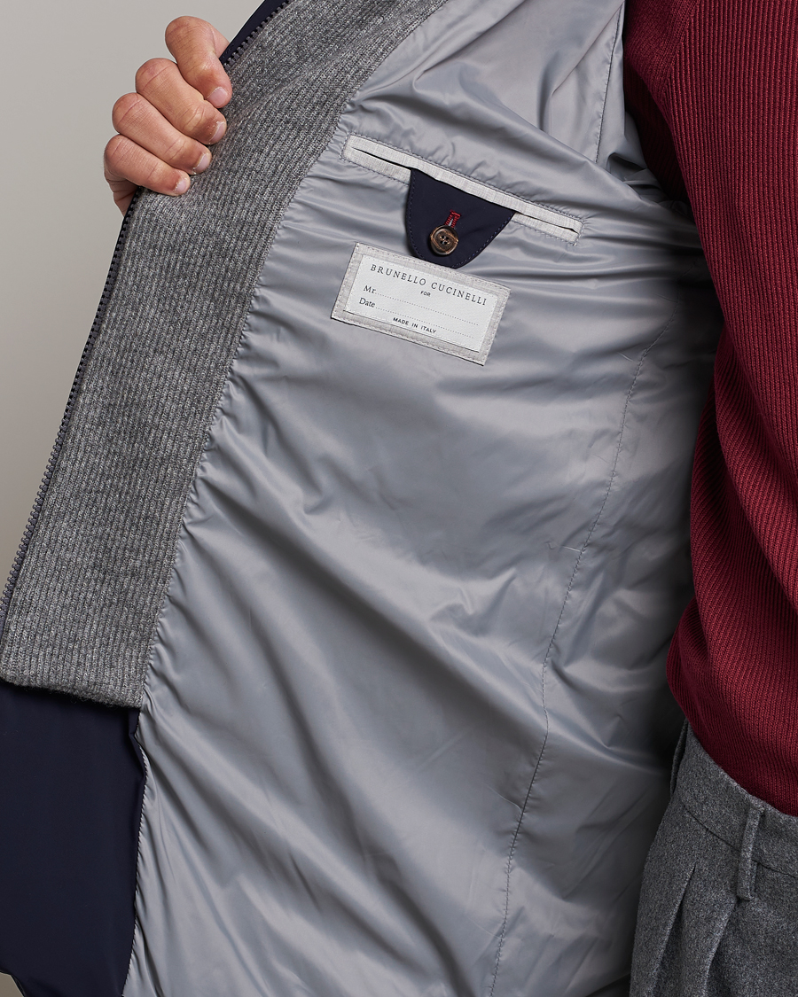 Herren | Jacken | Brunello Cucinelli | Nylon Down Blazer Jacket Navy