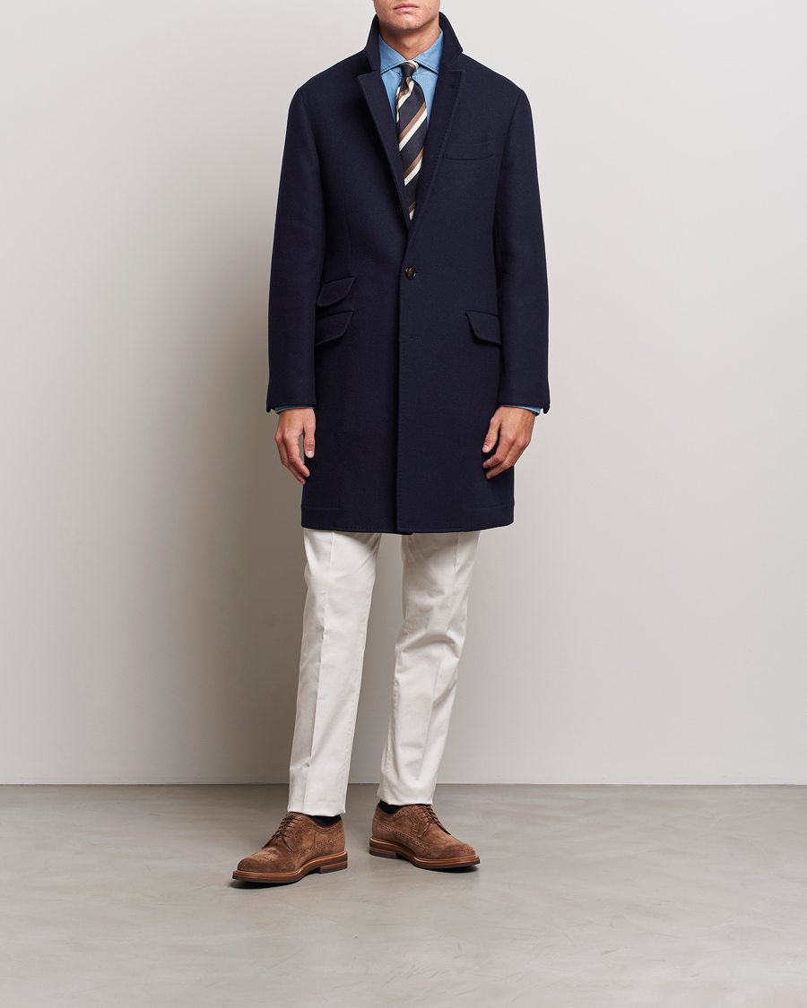 Herren | Jacken | Brunello Cucinelli | Wool/Cashmere Single Breasted Coat Navy