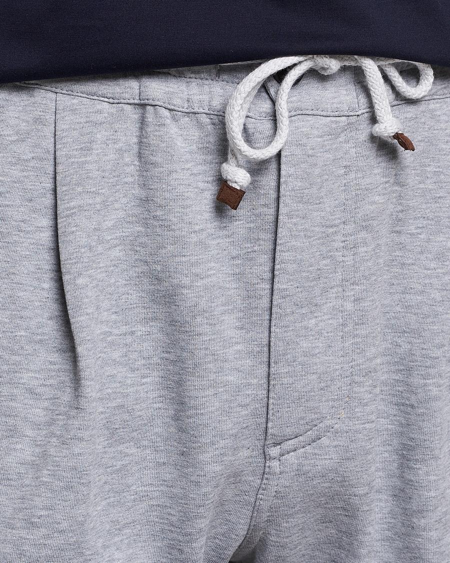 Herren | Hosen | Brunello Cucinelli | Pleated Soft Sweatpants Grey Melange