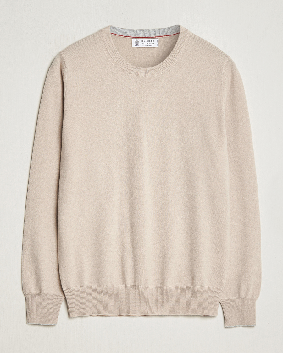 Herren | Pullover | Brunello Cucinelli | 2 Ply Cashmere Pullover Beige