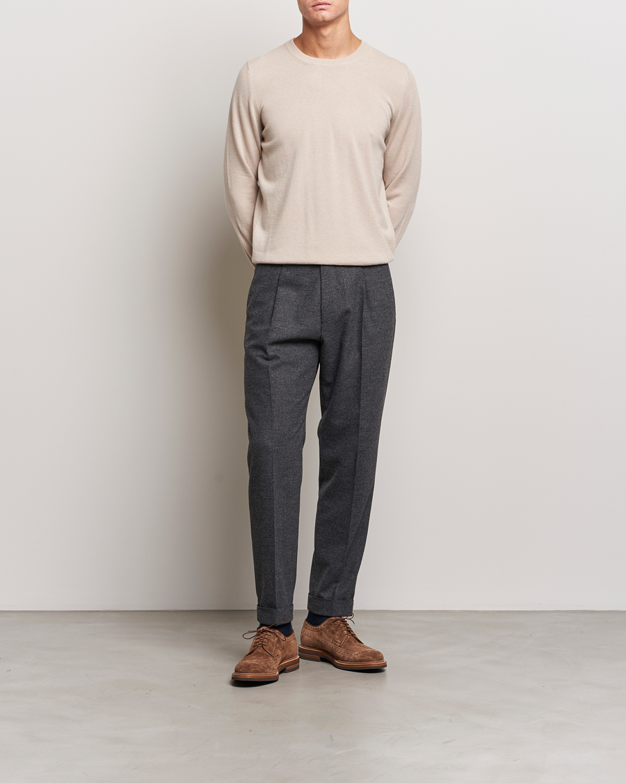 Herren | Pullover | Brunello Cucinelli | 2 Ply Cashmere Pullover Beige