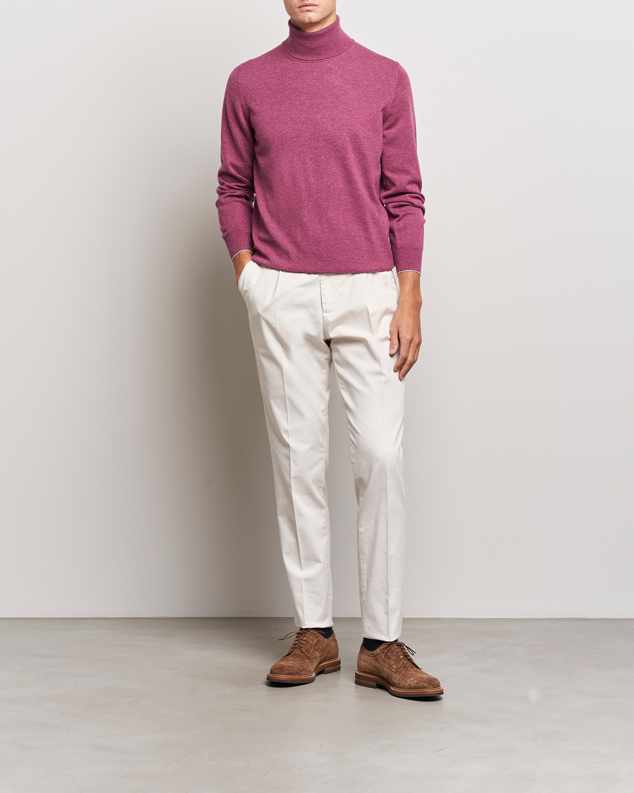 Herren | Pullover | Brunello Cucinelli | 2 Ply Cashmere Rollneck Burgundy