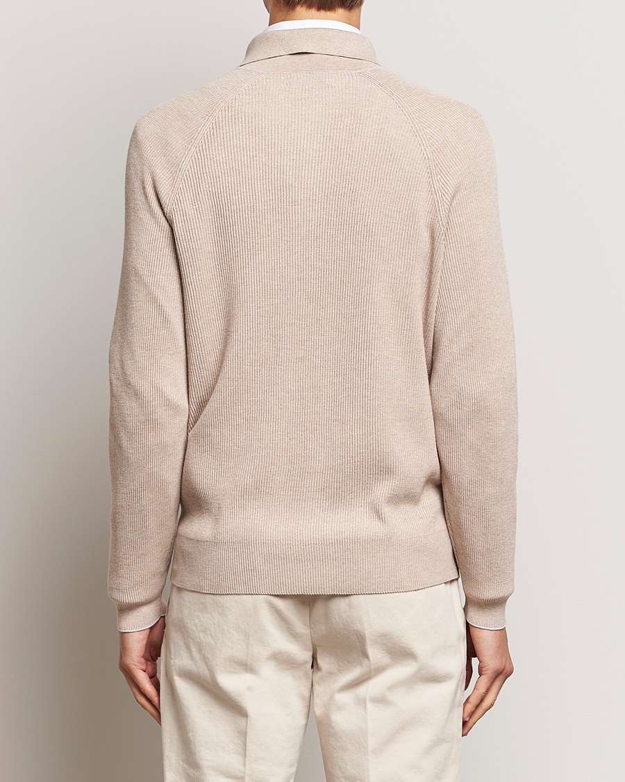 Herren | Pullover | Brunello Cucinelli | Long Sleeve Knitted Polo Light Beige