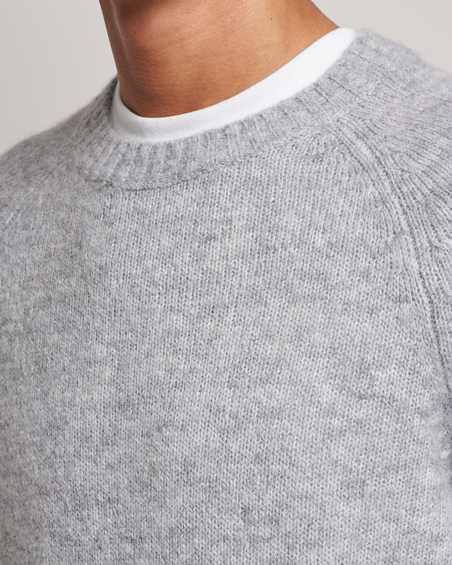 Herren | Pullover | Brunello Cucinelli | Fluffy Crew Neck Sweater Light Grey
