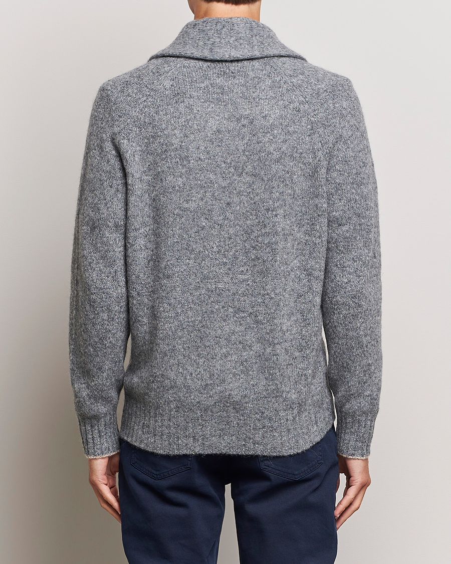Herren | Pullover | Brunello Cucinelli | Fluffy Shawl Collar Cardigan Grey Melange