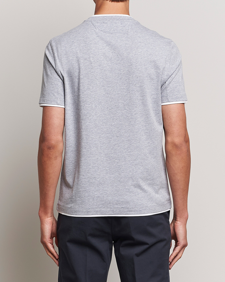 Herren | T-Shirts | Brunello Cucinelli | Short Sleeve Logo T-Shirt Light Grey