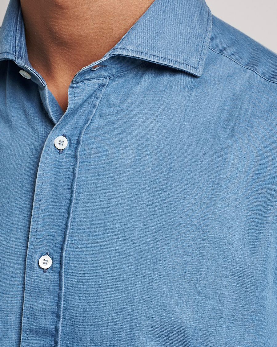 Herren | Hemden | Brunello Cucinelli | Slim Fit Denim Shirt Indigo Blue