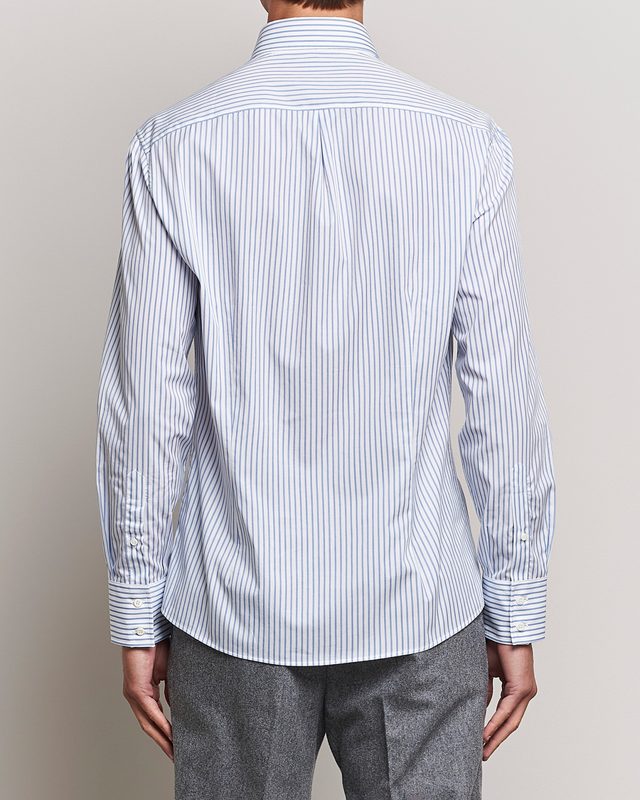 Herren | Hemden | Brunello Cucinelli | Slim Fit Button Down Shirt Light Blue Stripe