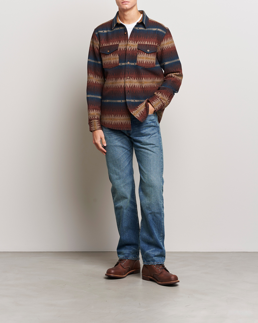 Herren | Hemden | Pendleton | LA Pine Wool Overshirt Tye River Red