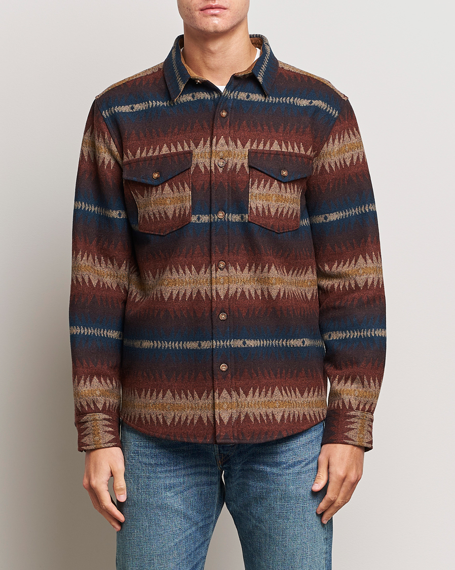 Herren | Hemden | Pendleton | LA Pine Wool Overshirt Tye River Red