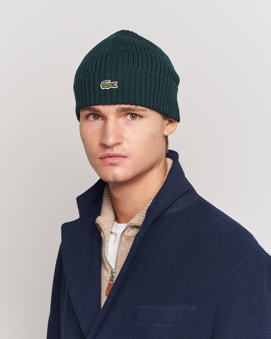 Herren | Lacoste Wool Knitted Beanie Sinople | Lacoste | Wool Knitted Beanie Sinople