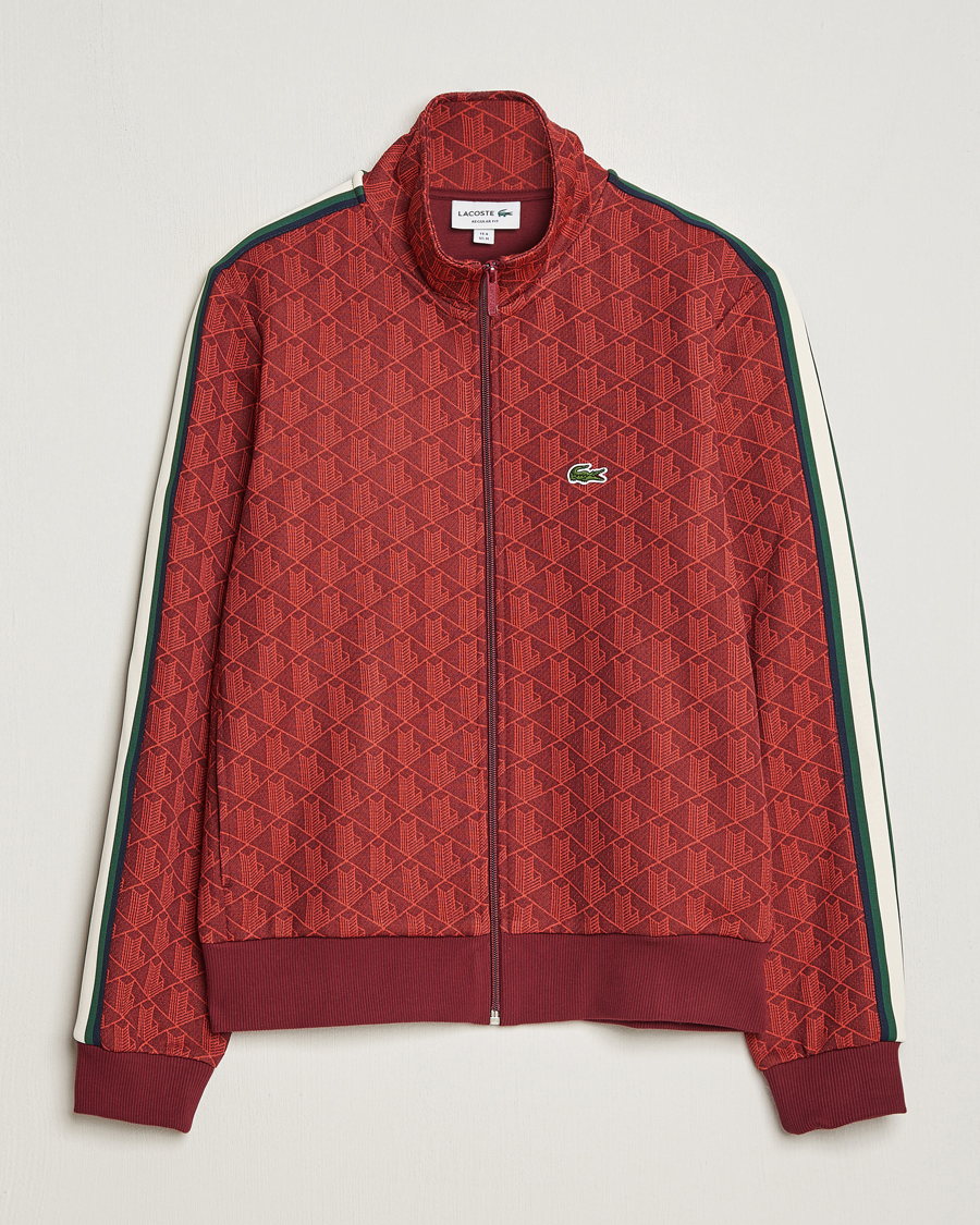 Herren | Pullover | Lacoste | Monogram Full Zip Track Jacket Pinot/Red