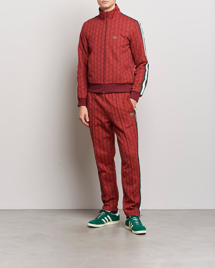 Herren | Pullover | Lacoste | Monogram Full Zip Track Jacket Pinot/Red