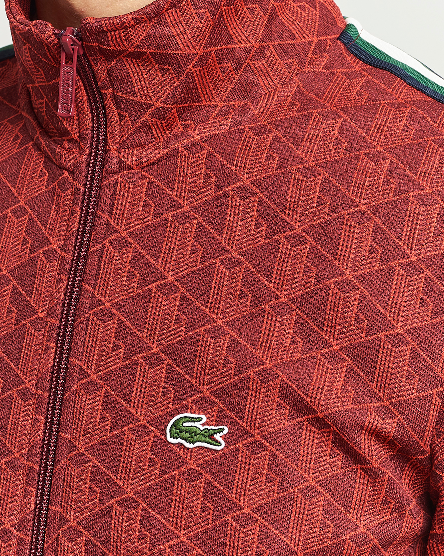Herren | Pullover | Lacoste | Monogram Full Zip Track Jacket Pinot/Red