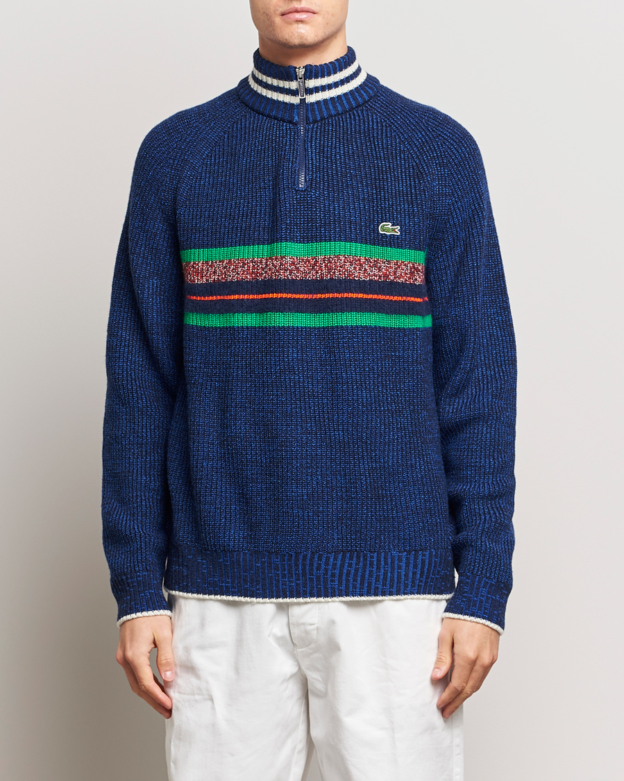 Herren | Pullover | Lacoste | Colorblocked Knitted Half Zip Navy Blue