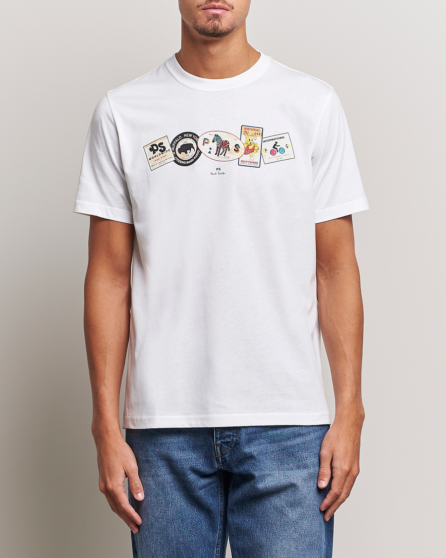 Herren | T-Shirts | PS Paul Smith | PS In A Row Crew Neck T-Shirt White