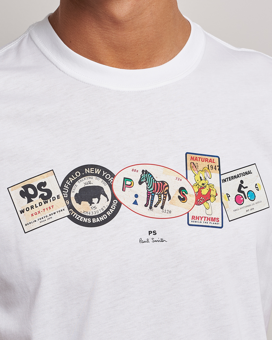 Herren | T-Shirts | PS Paul Smith | PS In A Row Crew Neck T-Shirt White