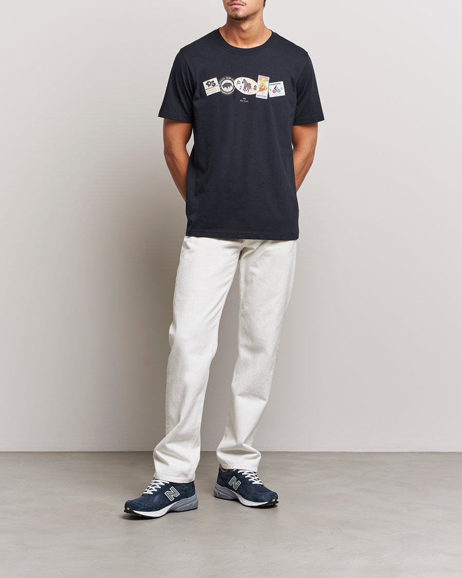 Herren | T-Shirts | PS Paul Smith | PS In A Row Crew Neck T-Shirt Navy
