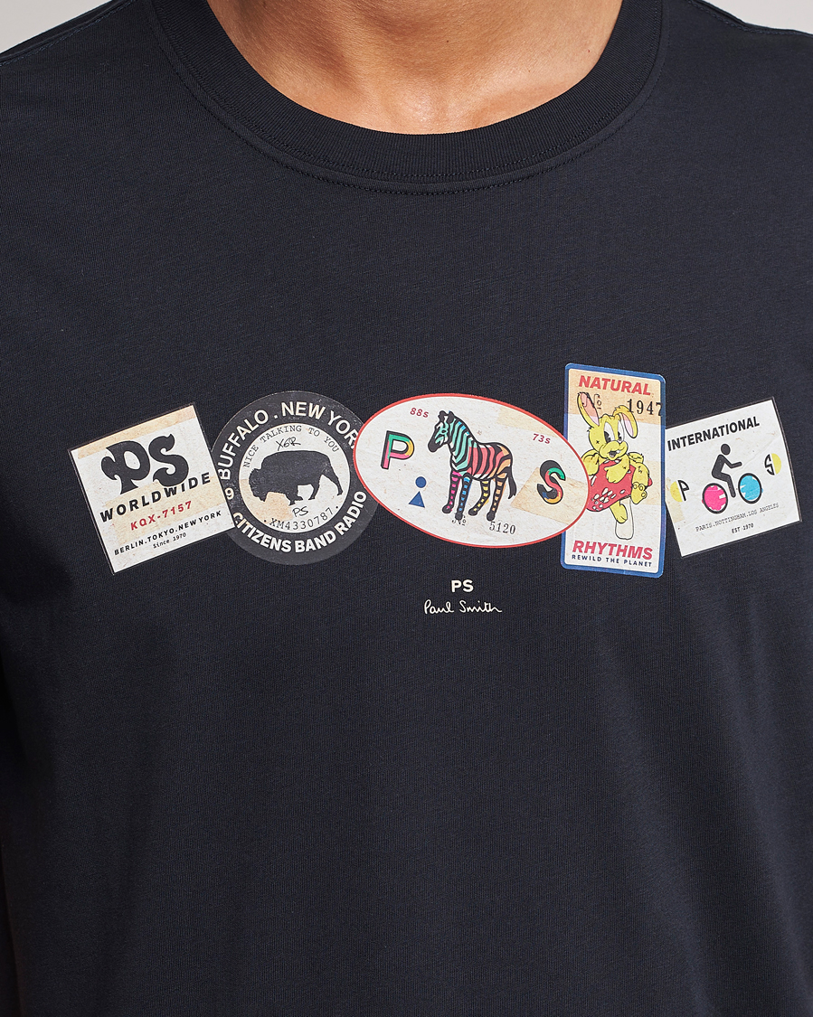 Herren | T-Shirts | PS Paul Smith | PS In A Row Crew Neck T-Shirt Navy
