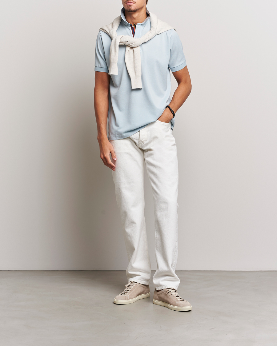 Herren | Poloshirts | Paul Smith | Placket Stripe Polo Light Blue