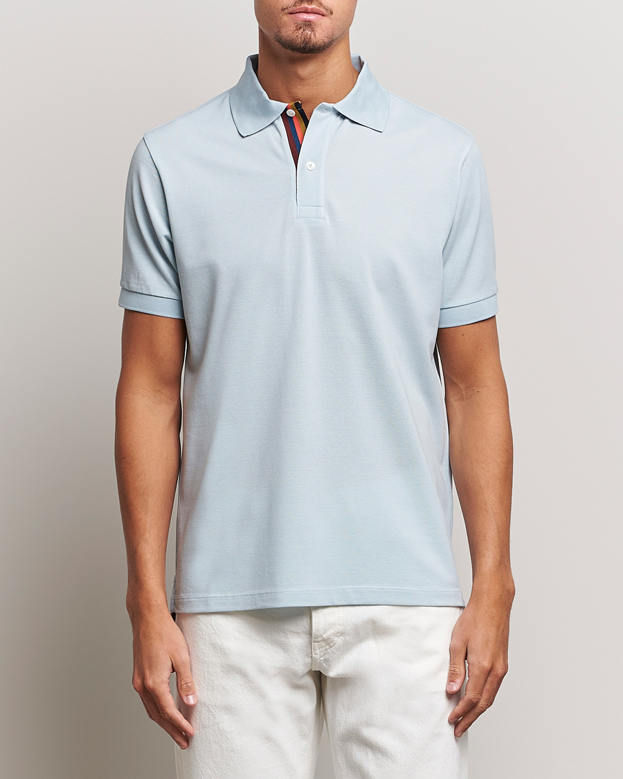Herren | Poloshirts | Paul Smith | Placket Stripe Polo Light Blue