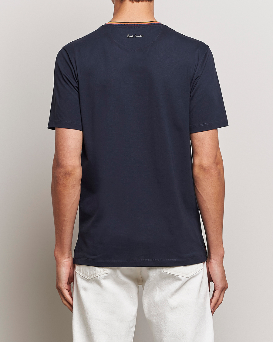 Herren | T-Shirts | Paul Smith | Stripe Rib Crew Neck T-Shirt Navy