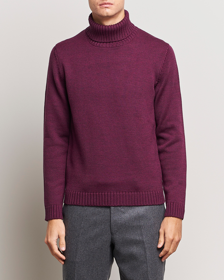 Herren | Pullover | Zanone | Virgin Merino Wool Rollneck Burgundy