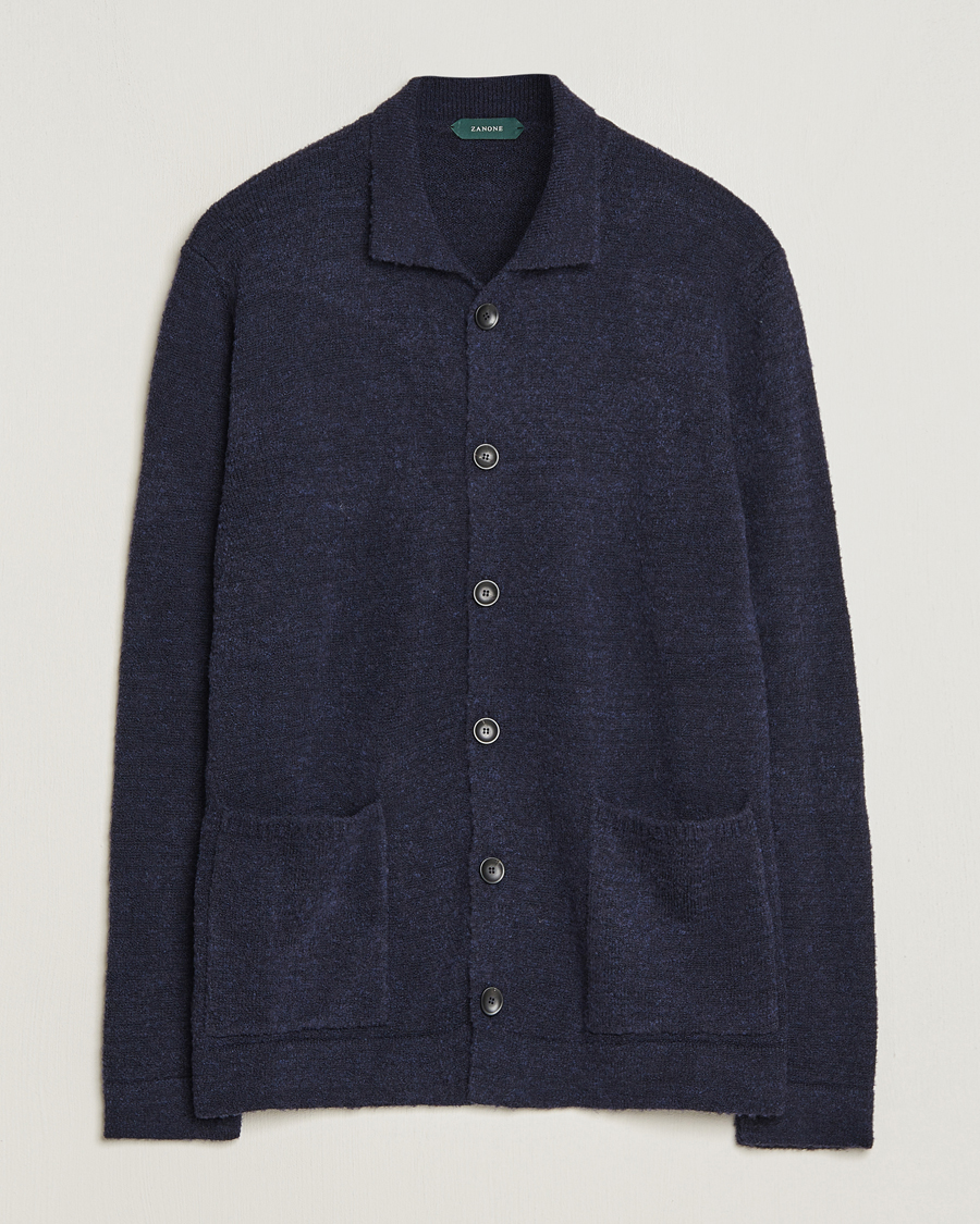 Herren | Pullover | Zanone | Boucle Wool Chore Jacket Navy