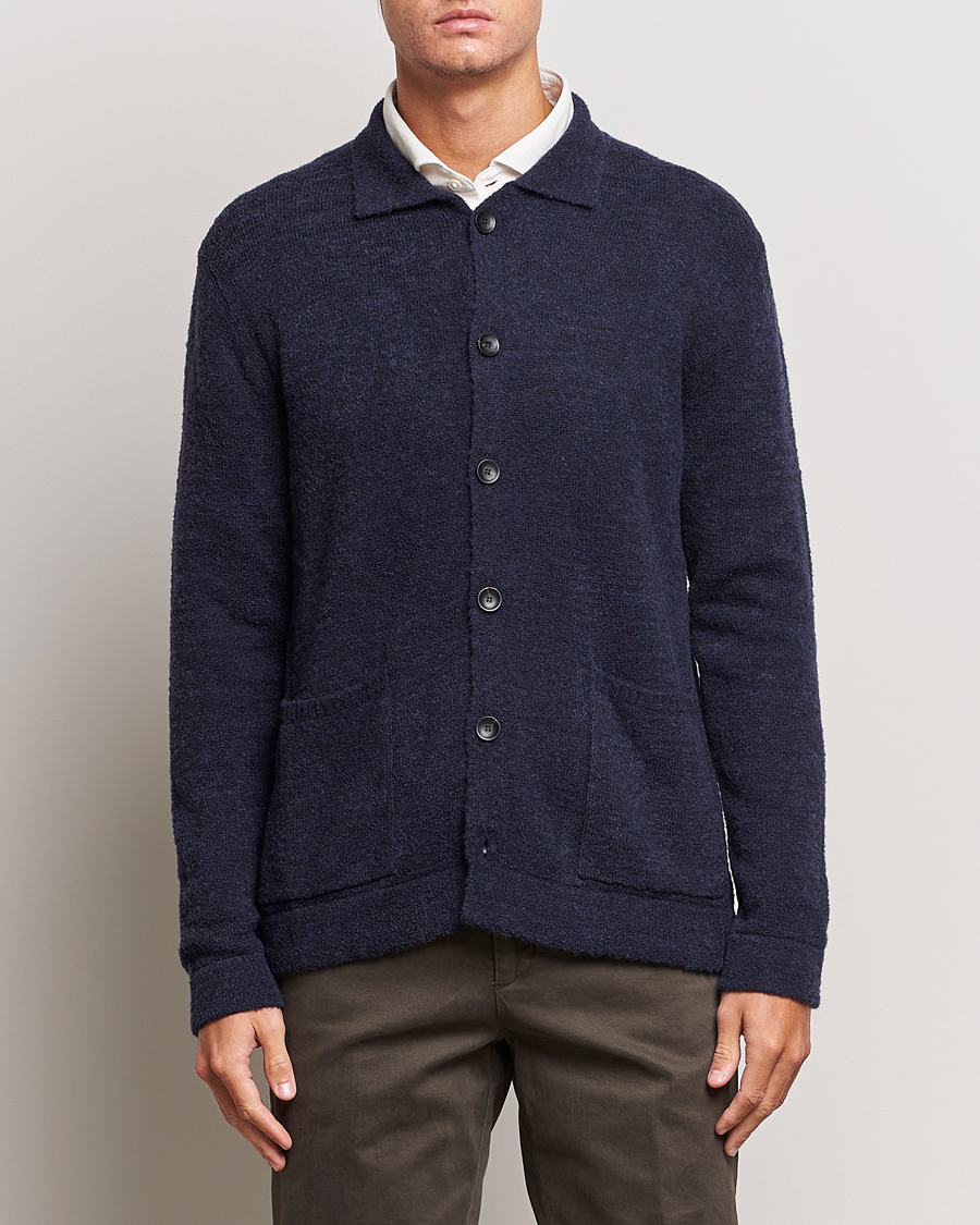 Herren | Pullover | Zanone | Boucle Wool Chore Jacket Navy