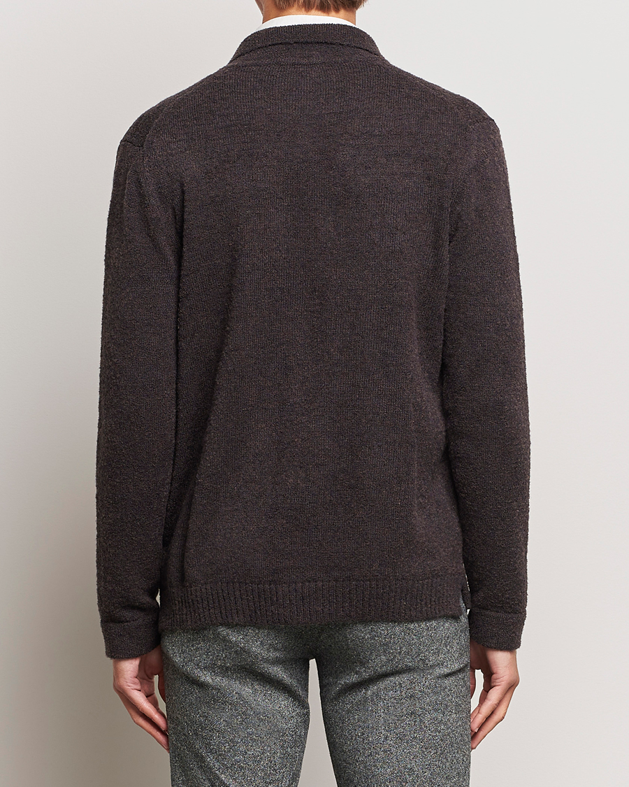 Herren | Pullover | Zanone | Boucle Wool Chore Jacket Dark Brown