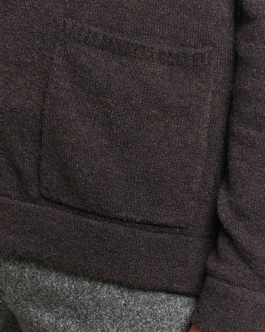 Herren | Pullover | Zanone | Boucle Wool Chore Jacket Dark Brown