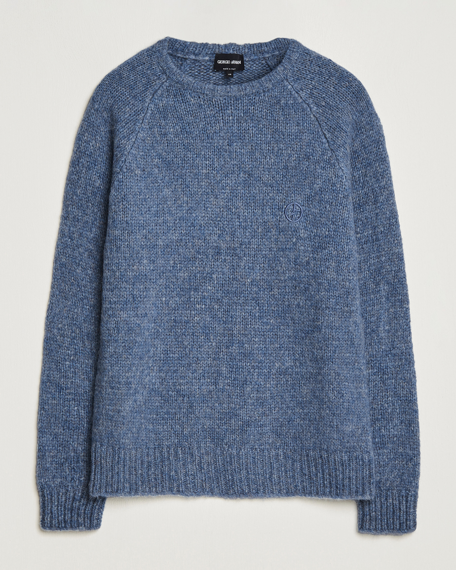 Herren | Pullover | Giorgio Armani | Alpaca Wool Sweater Light Blue