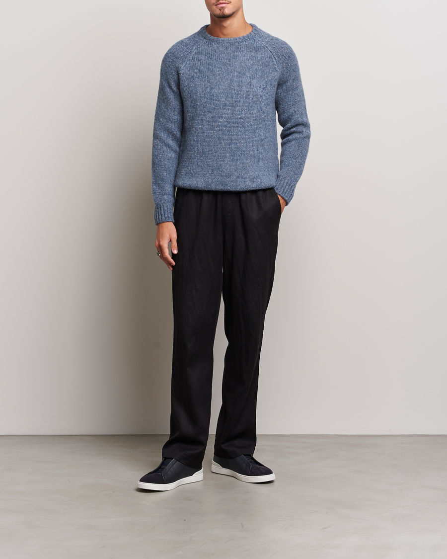 Herren | Pullover | Giorgio Armani | Alpaca Wool Sweater Light Blue
