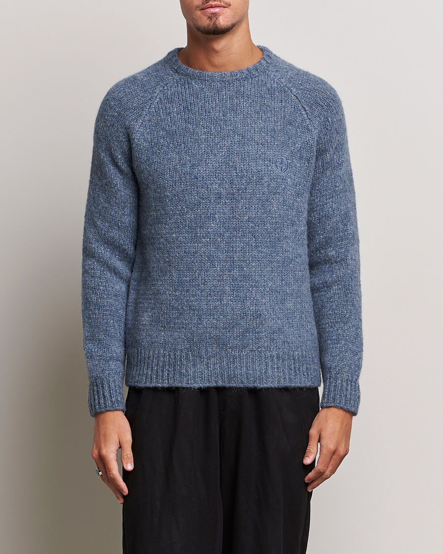 Herren | Pullover | Giorgio Armani | Alpaca Wool Sweater Light Blue