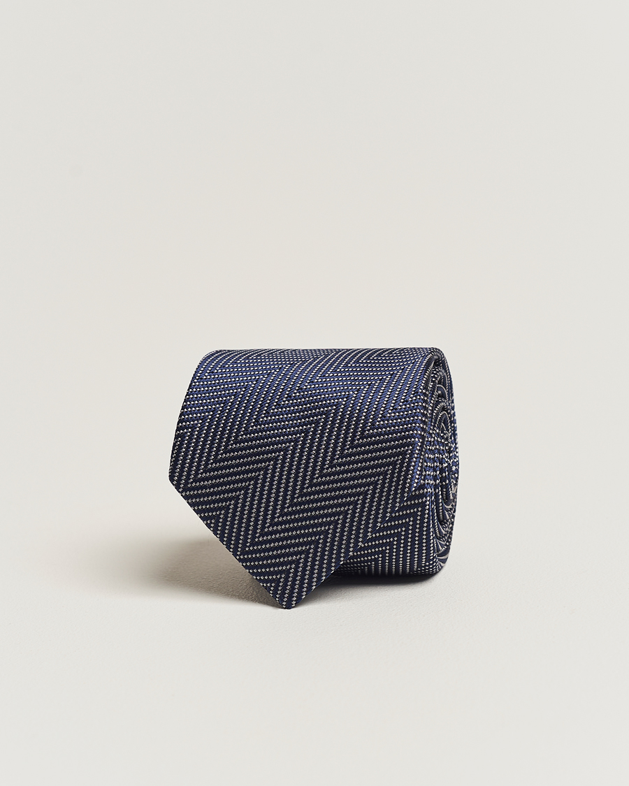 Herren | Giorgio Armani Chevron Silk Tie Navy | Giorgio Armani | Chevron Silk Tie Navy