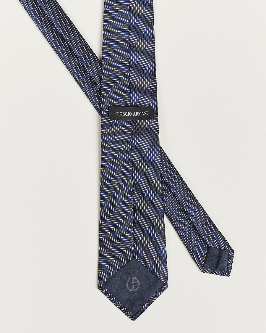 Herren | Giorgio Armani Chevron Silk Tie Navy | Giorgio Armani | Chevron Silk Tie Navy