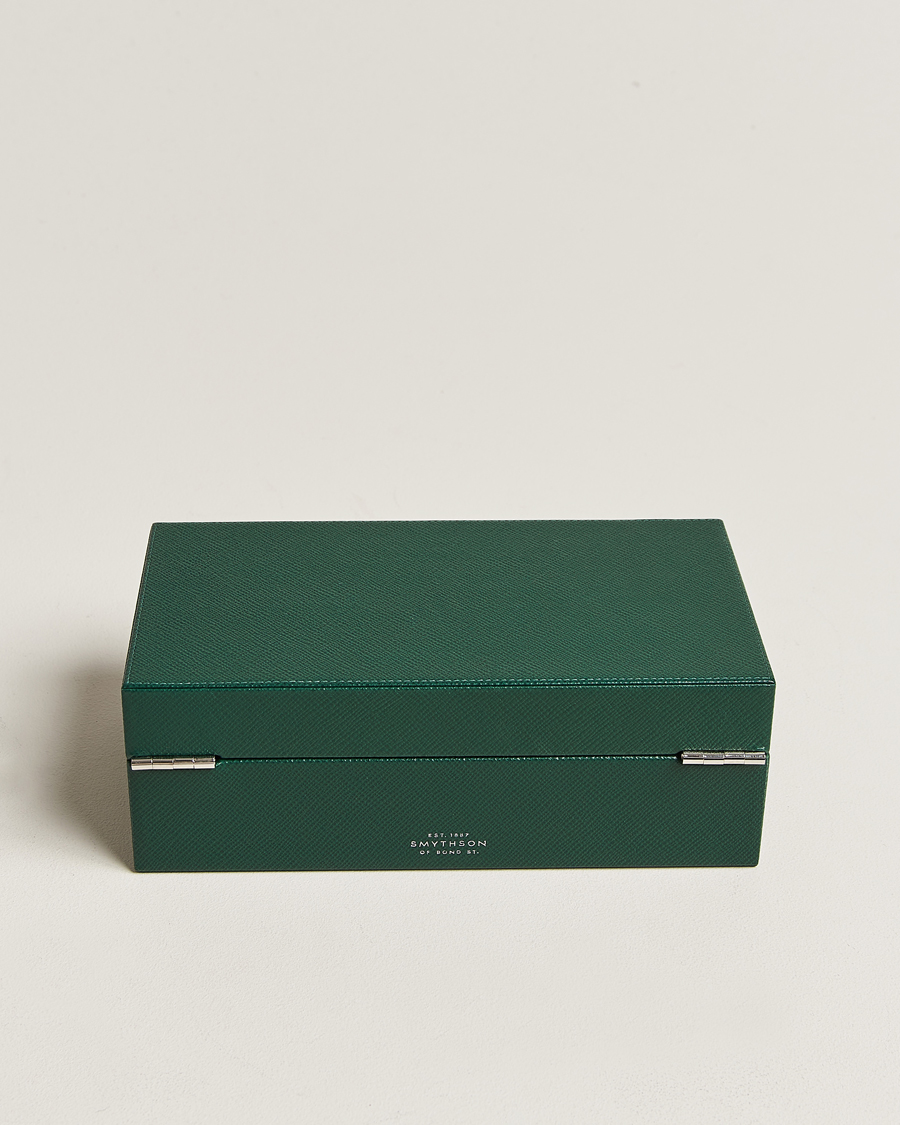 Herren | Smythson Panama Lockable Watch And Cufflink Box Forest Green | Smythson | Panama Lockable Watch And Cufflink Box Forest Green