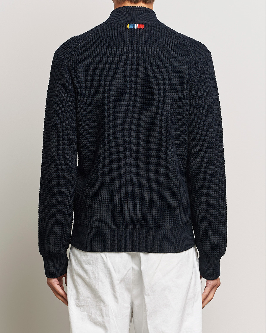 Herren | Pullover | Orlebar Brown | Swan Merino Seed Stich Full Zip Night Iris