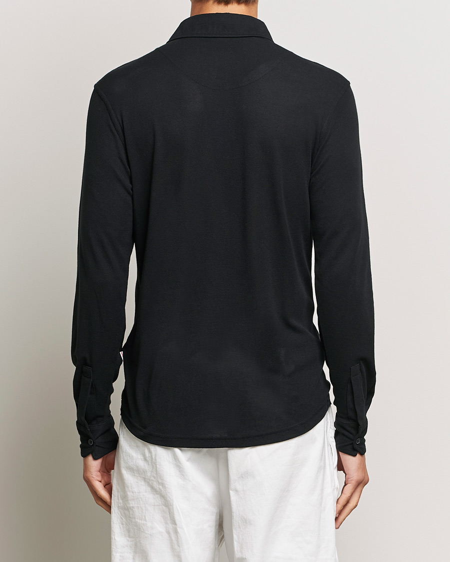 Herren | Pullover | Orlebar Brown | Sebastian Long Sleeve Cashmere Polo Black