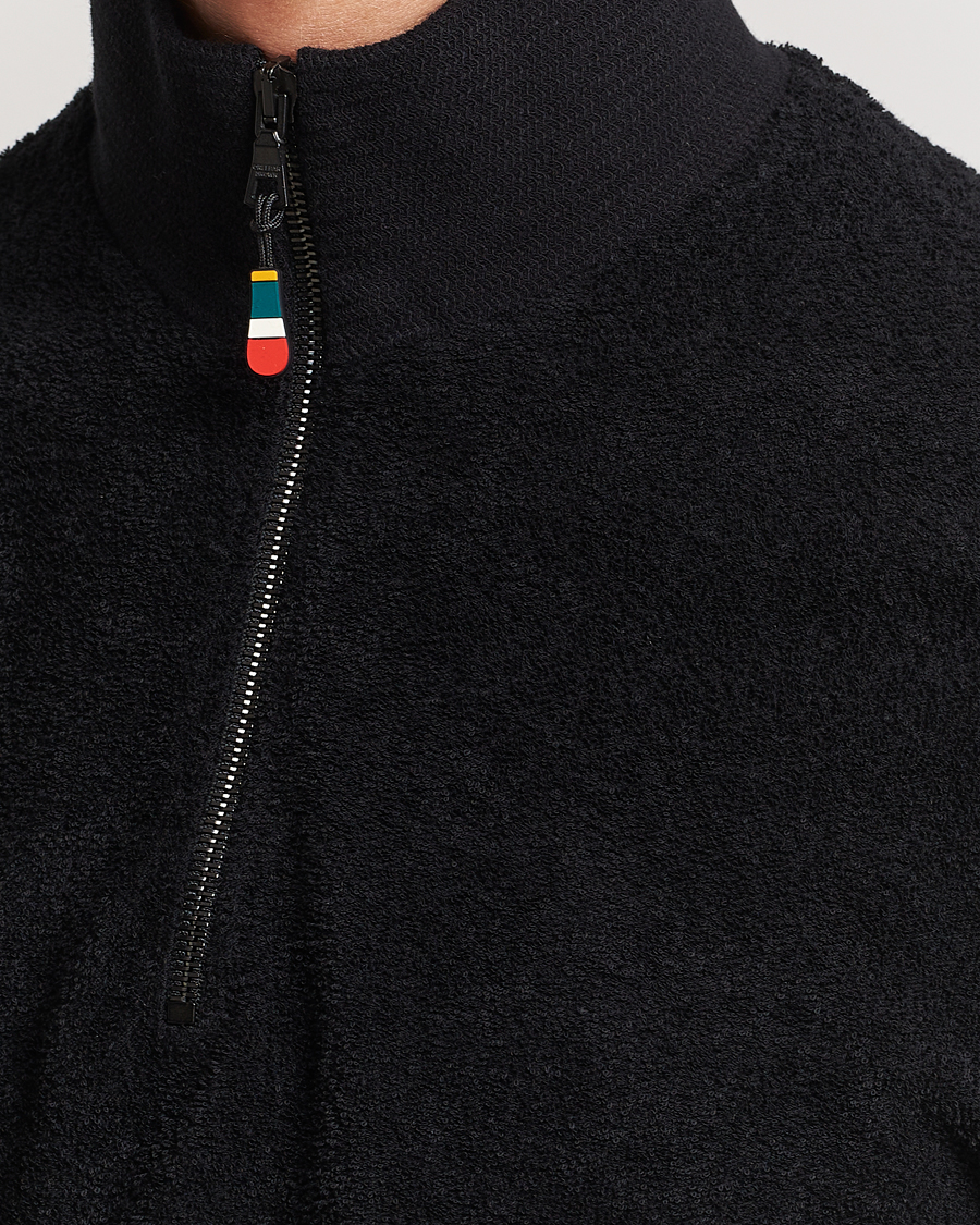 Herren | Pullover | Orlebar Brown | Isar Mix Texture Half-Zip Black