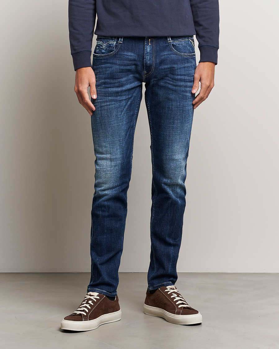 Herren | Blaue jeans | Replay | Anbass 1 Year Stretch Jeans Dark Blue