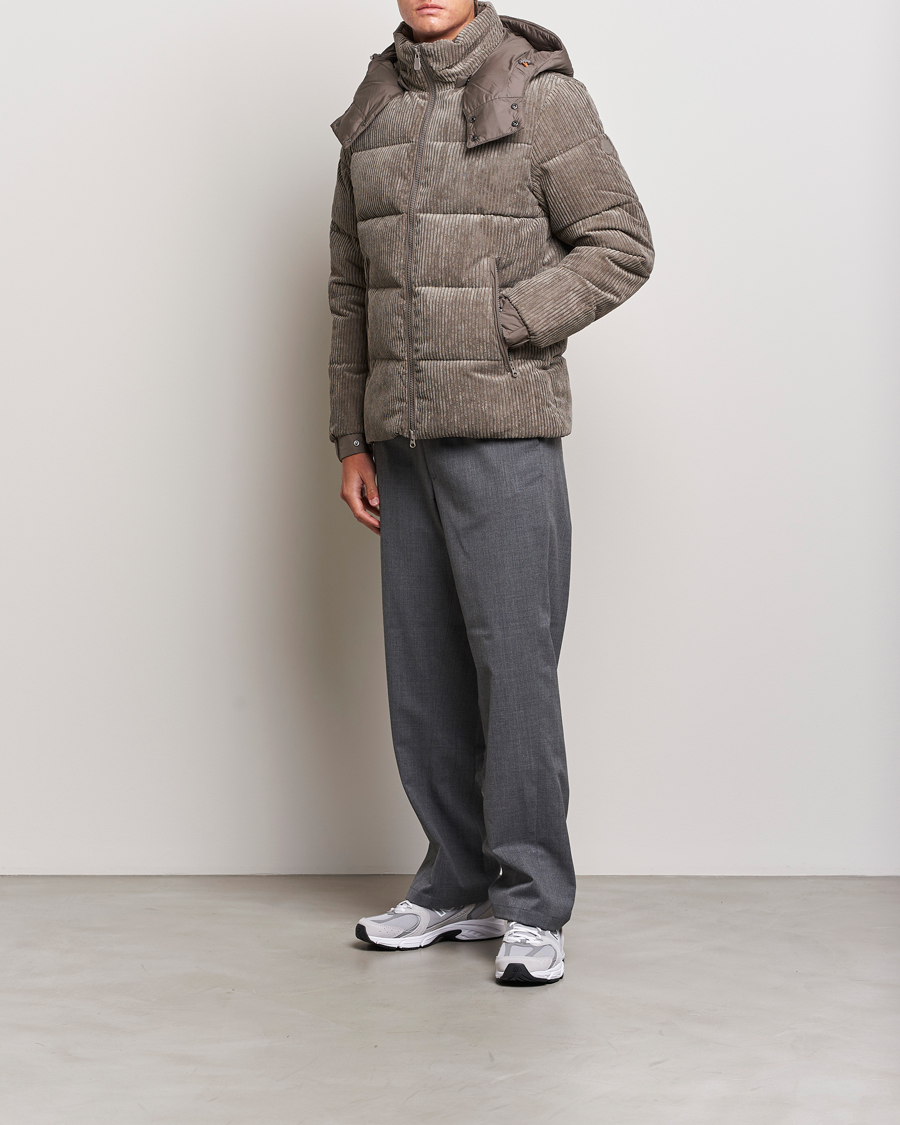 Herren | Jacken | Save The Duck | Albus Cord Padded Puffer Jacket Mud Grey