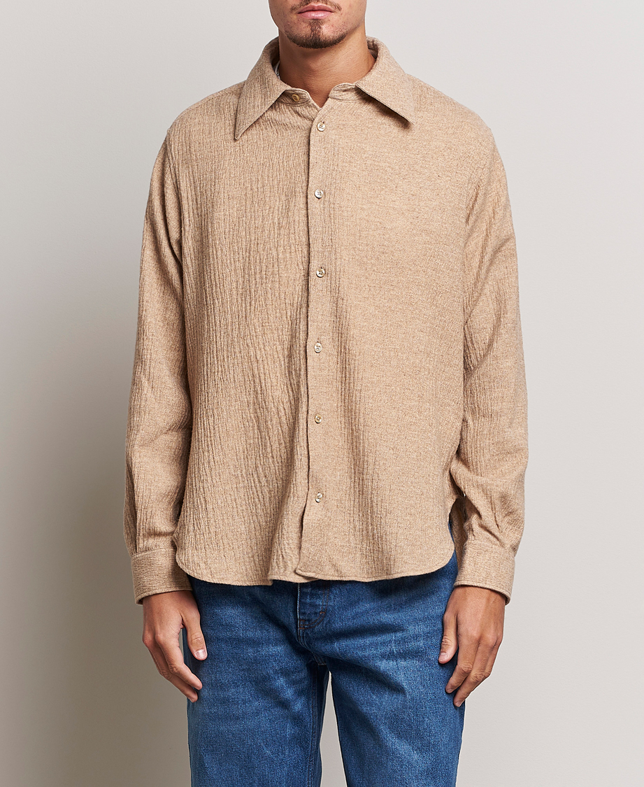 Herren | Hemden | Sunflower | Please Light Wool Shirt Beige